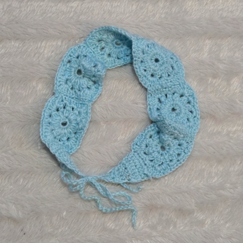 Crocheted Lacy Flowers Headband